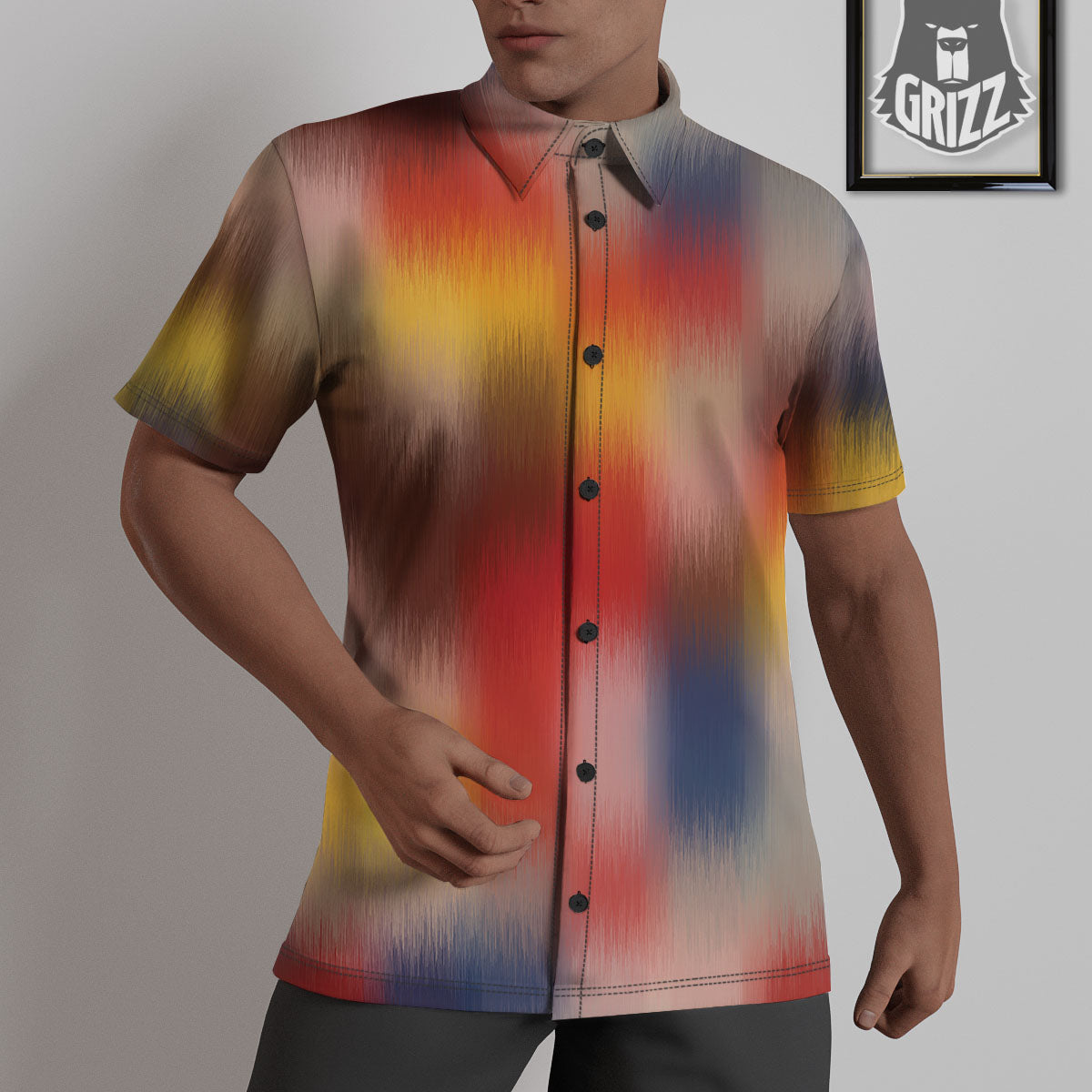 Psychedelic Multicolor Print Untucked Shirts-grizzshop