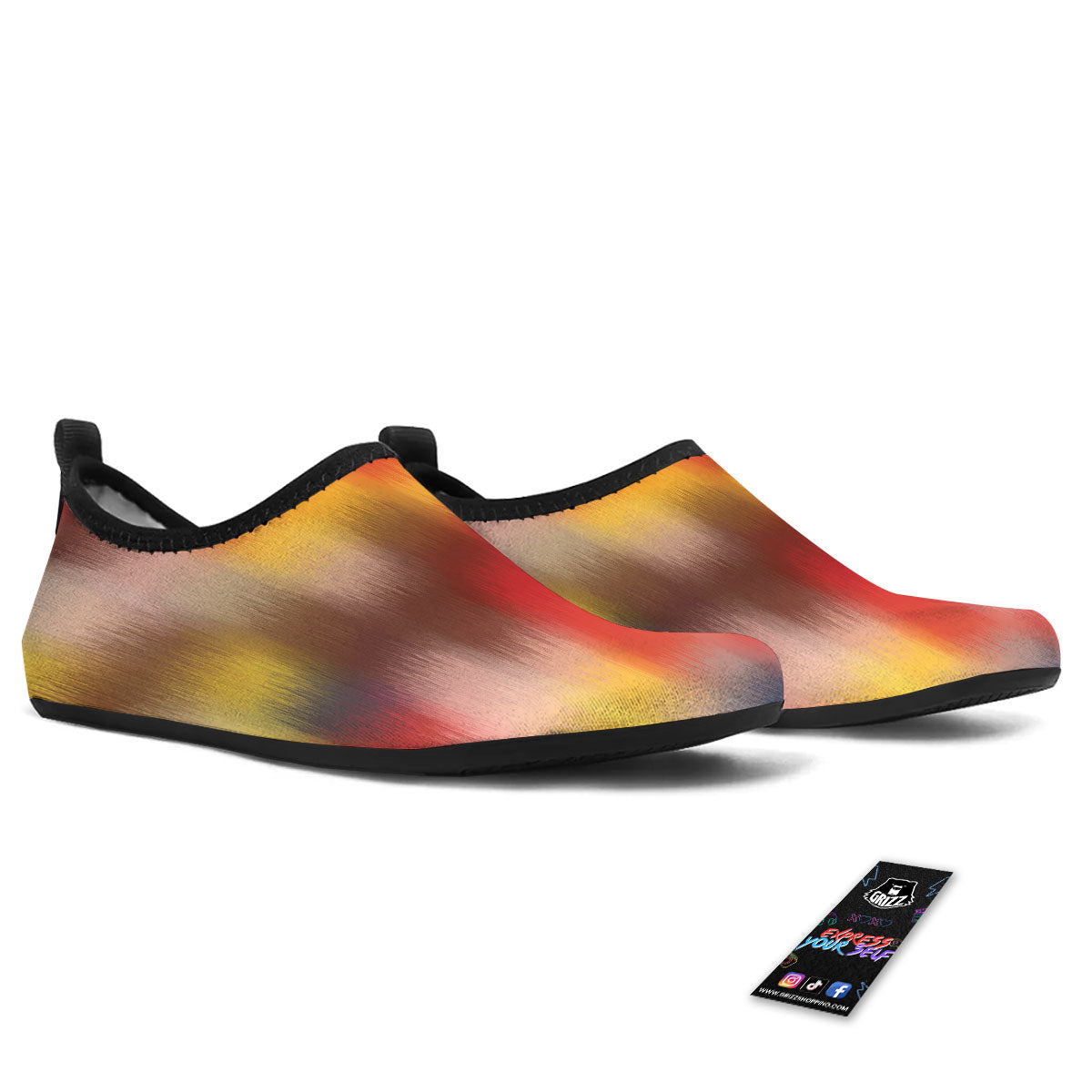 Psychedelic Multicolor Print Water Shoes-grizzshop