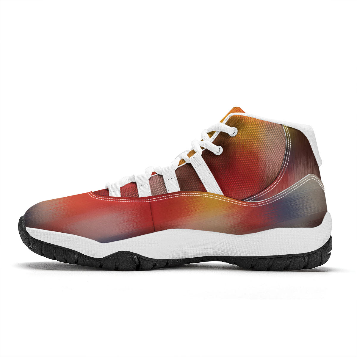 Psychedelic Multicolor Print White Bball Shoes-grizzshop