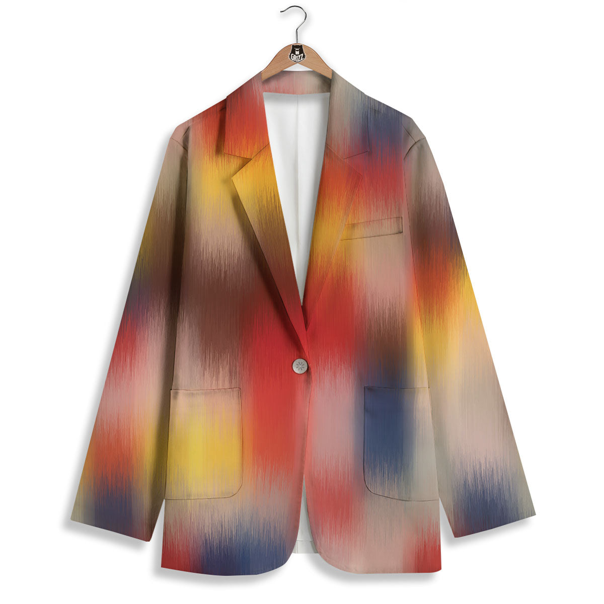 Psychedelic Multicolor Print Women's Blazer-grizzshop