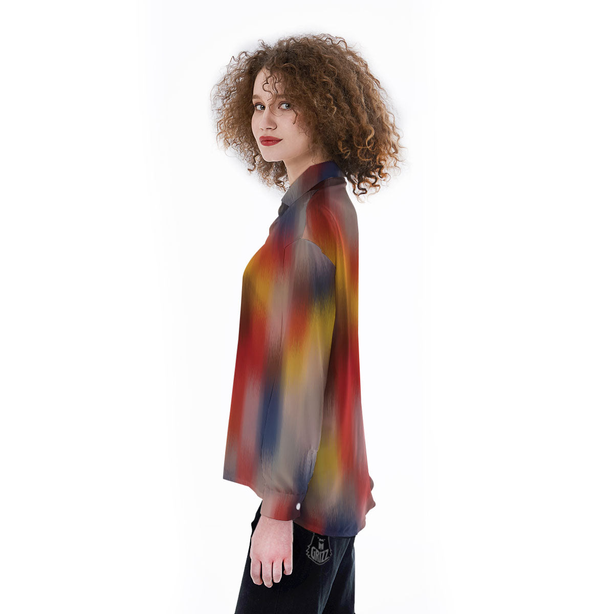 Psychedelic Multicolor Print Women's Long Sleeve Shirts-grizzshop