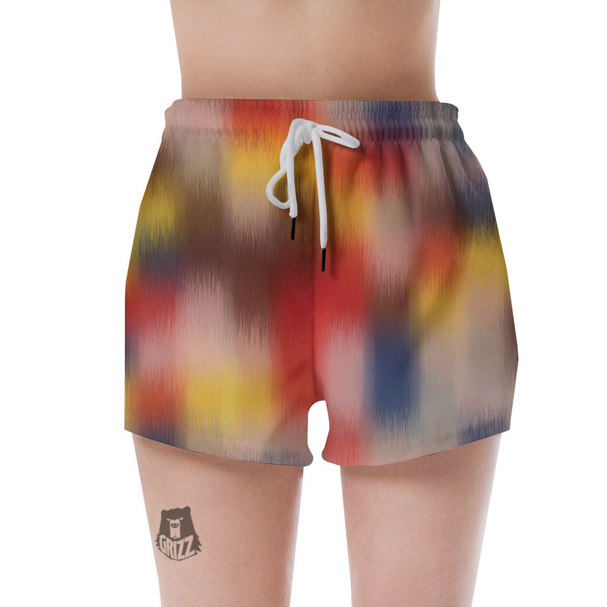 Psychedelic Multicolor Print Women's Shorts-grizzshop