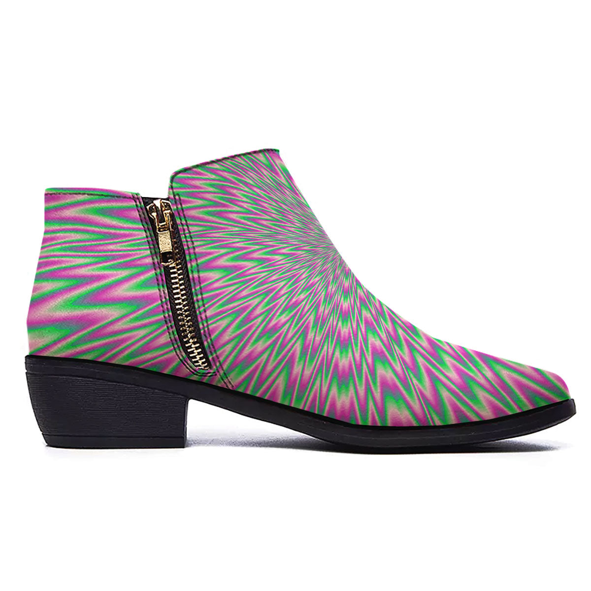Psychedelic Optical Illusion Twinkle Ankle Boots-grizzshop