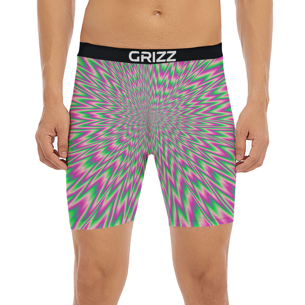 Psychedelic Optical Illusion Twinkle Boxer Briefs-grizzshop