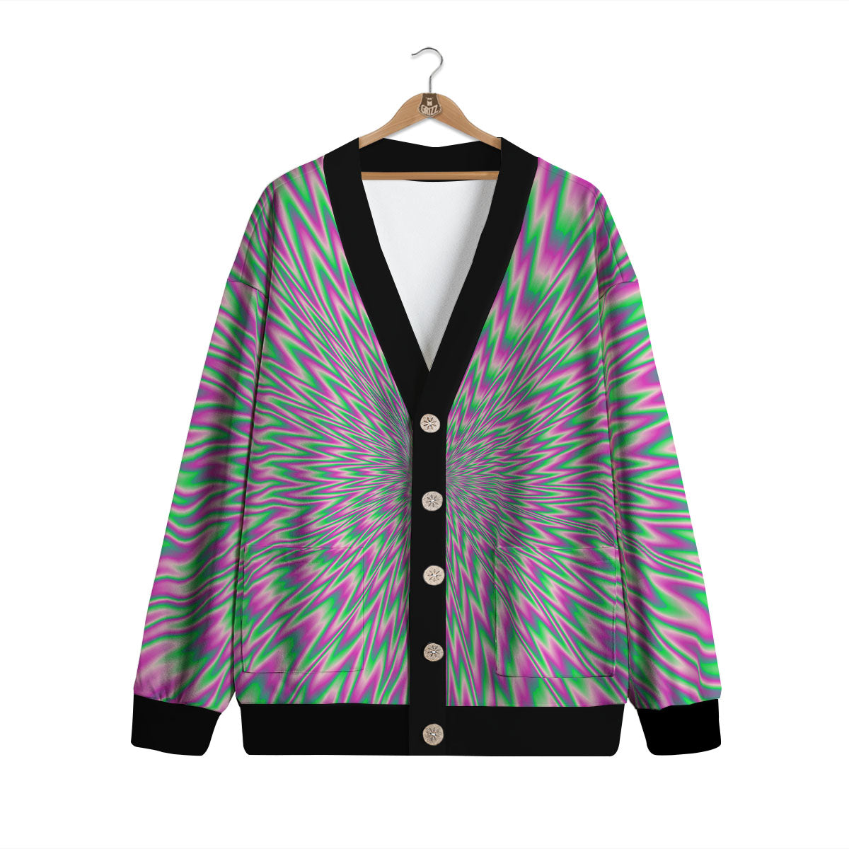 Psychedelic Optical Illusion Twinkle Cardigan-grizzshop