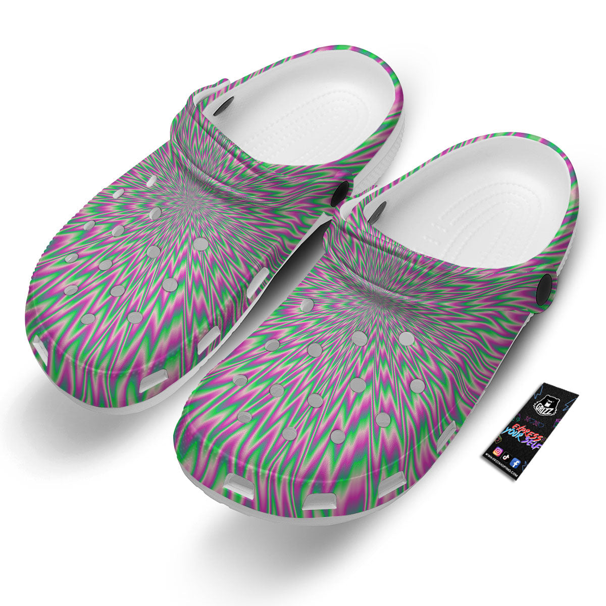 Psychedelic Optical Illusion Twinkle Clog-grizzshop
