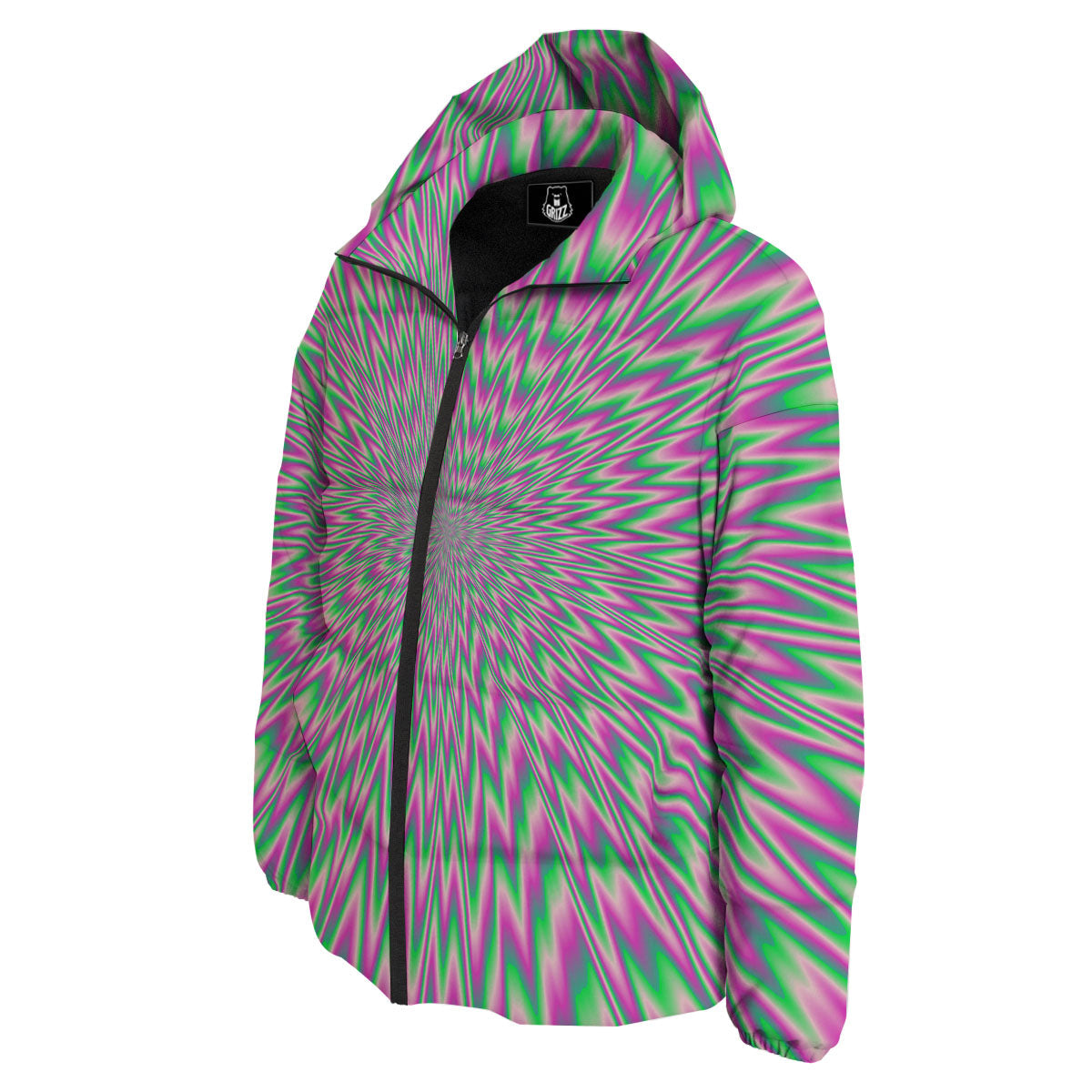 Psychedelic Optical Illusion Twinkle Down Jacket-grizzshop