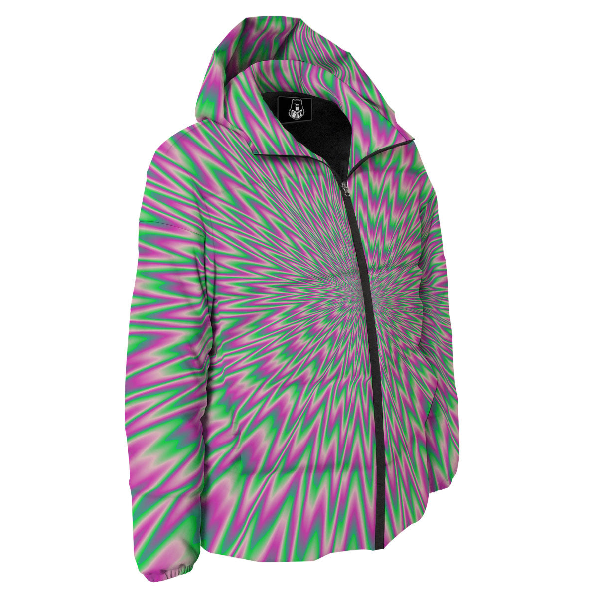 Psychedelic Optical Illusion Twinkle Down Jacket-grizzshop