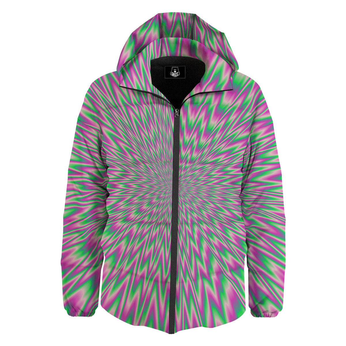 Psychedelic Optical Illusion Twinkle Down Jacket-grizzshop