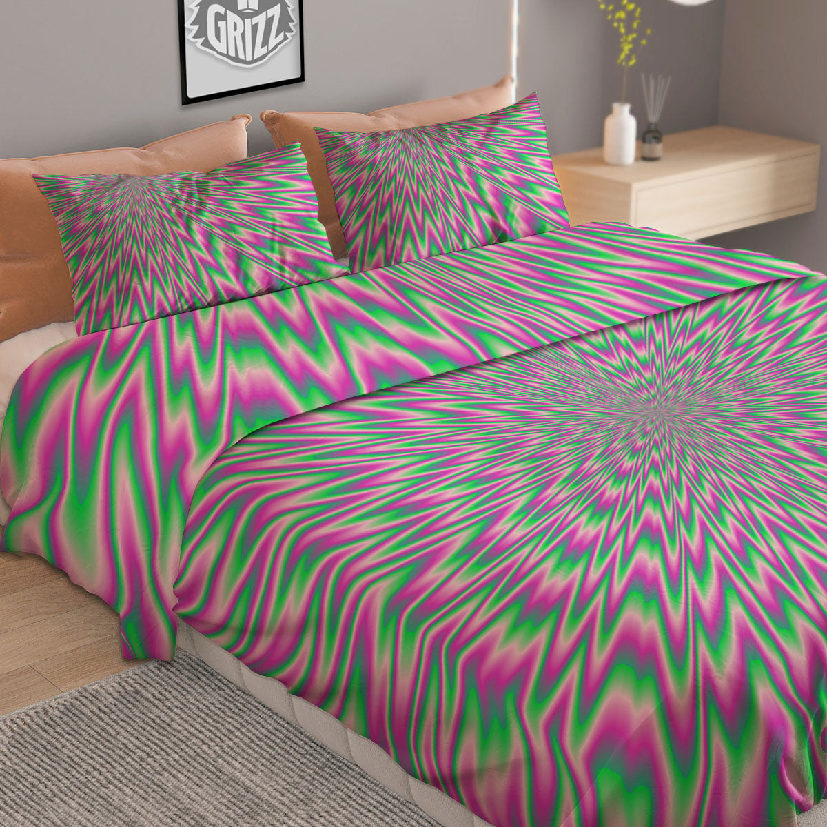 Psychedelic Optical Illusion Twinkle Duvet Cover Bedding Set