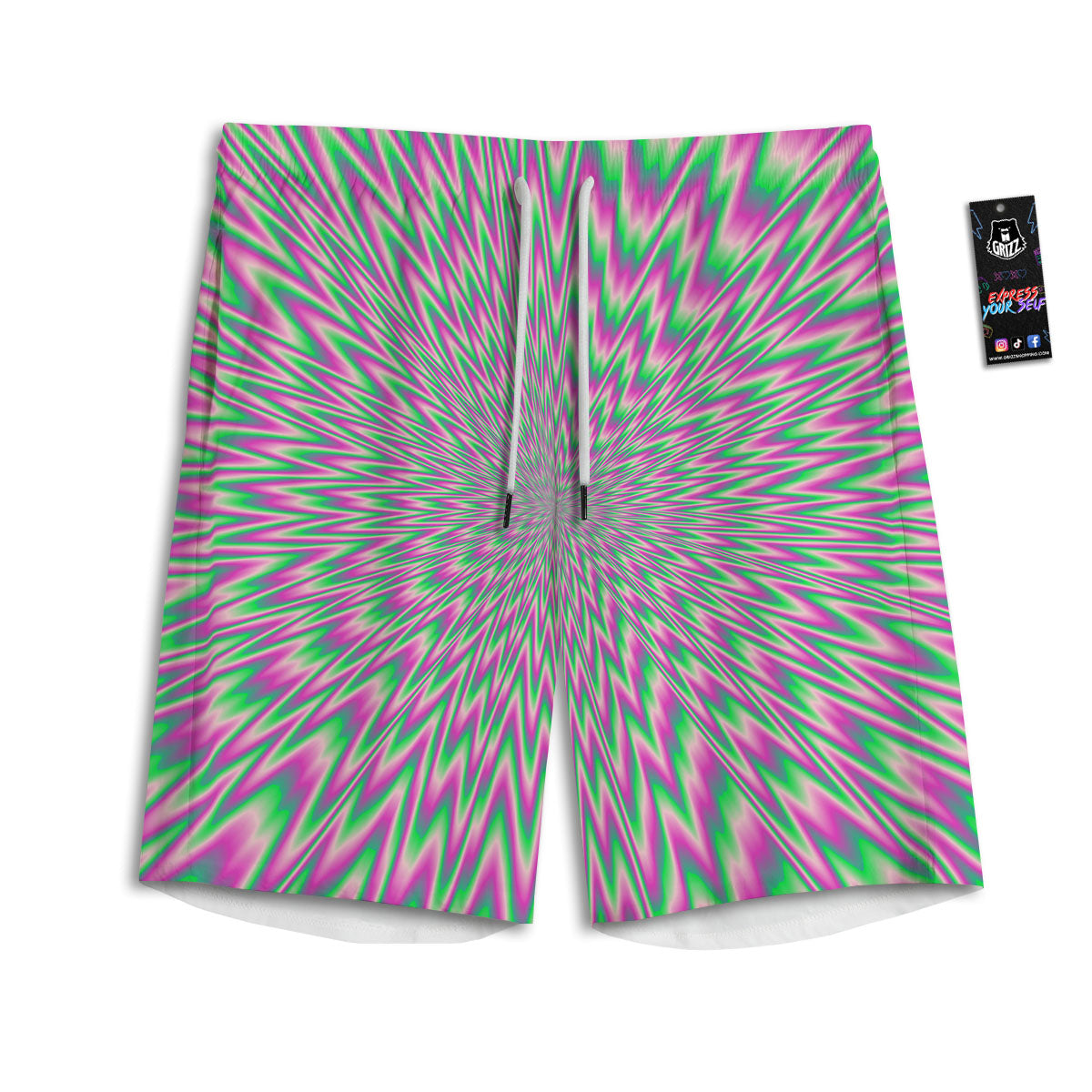 Psychedelic Optical Illusion Twinkle Men's Athletic Shorts