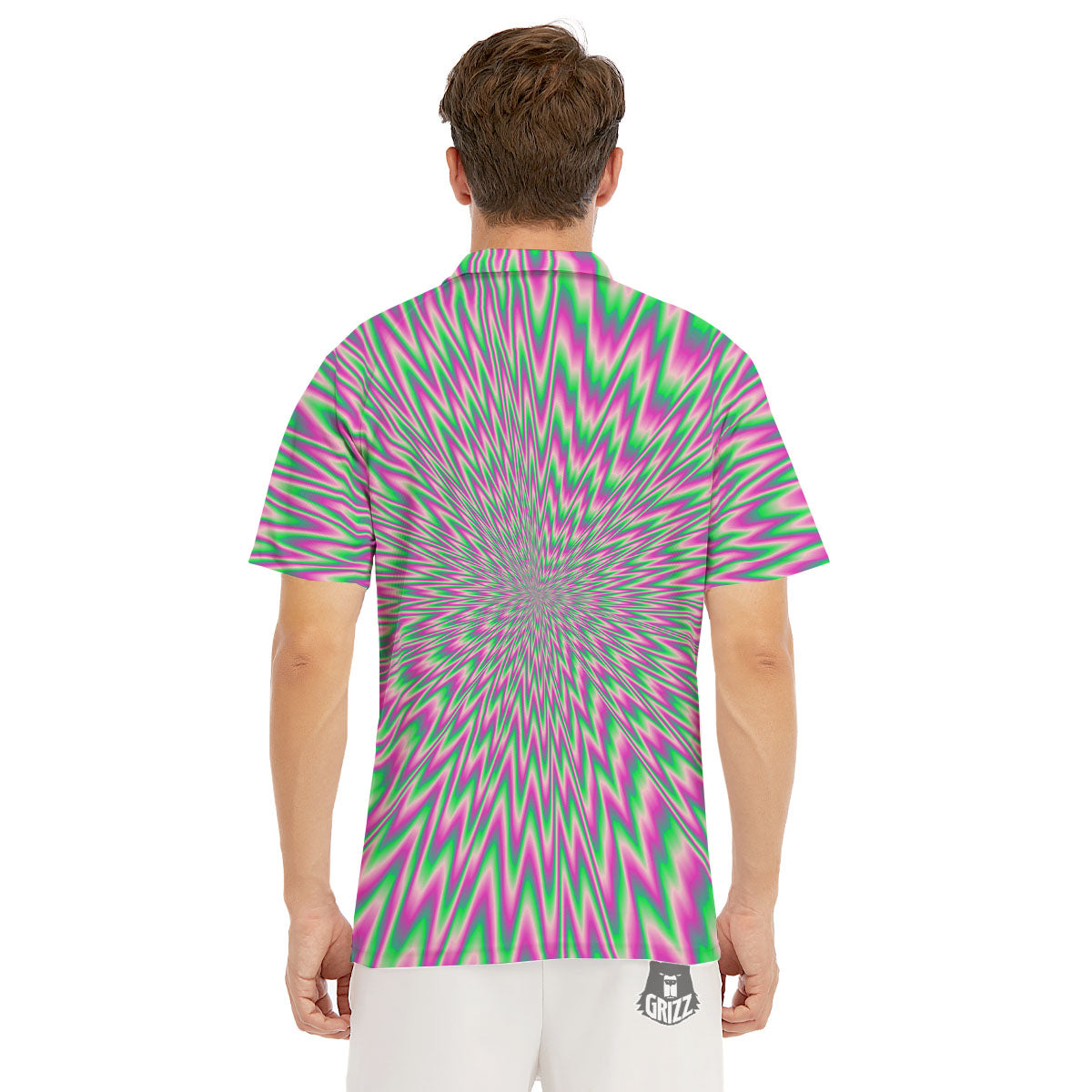 Psychedelic Optical Illusion Twinkle Men's Golf Shirts-grizzshop