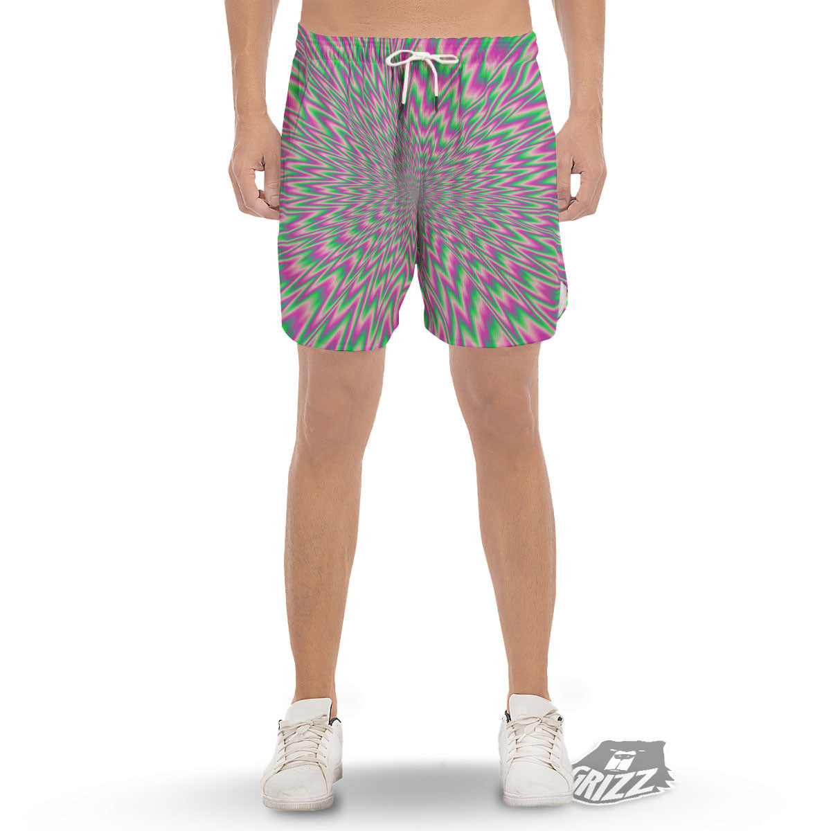 Psychedelic Optical Illusion Twinkle Men's Gym Shorts-grizzshop