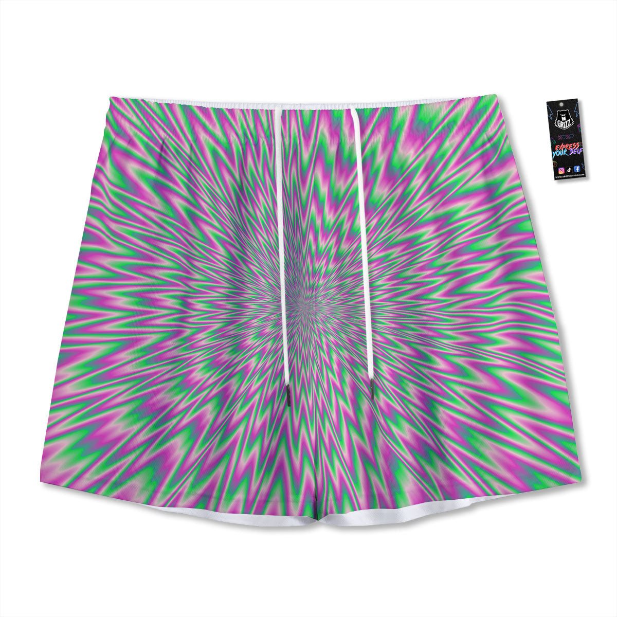 Psychedelic Optical Illusion Twinkle Mesh Shorts