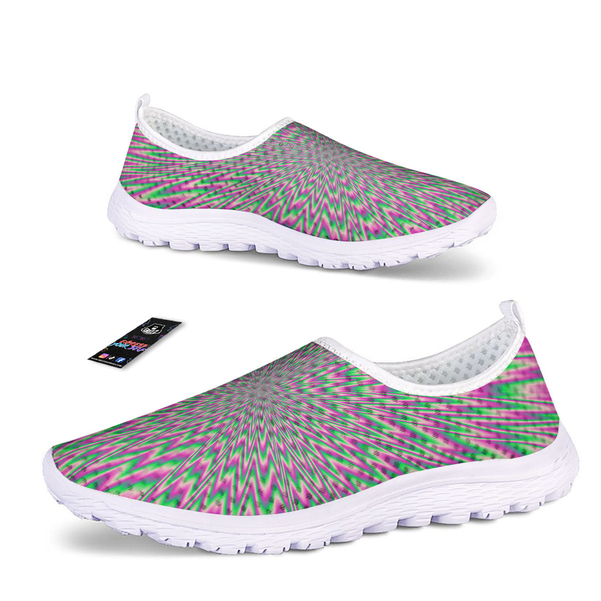 Psychedelic Optical Illusion Twinkle Nurse Shoes-grizzshop