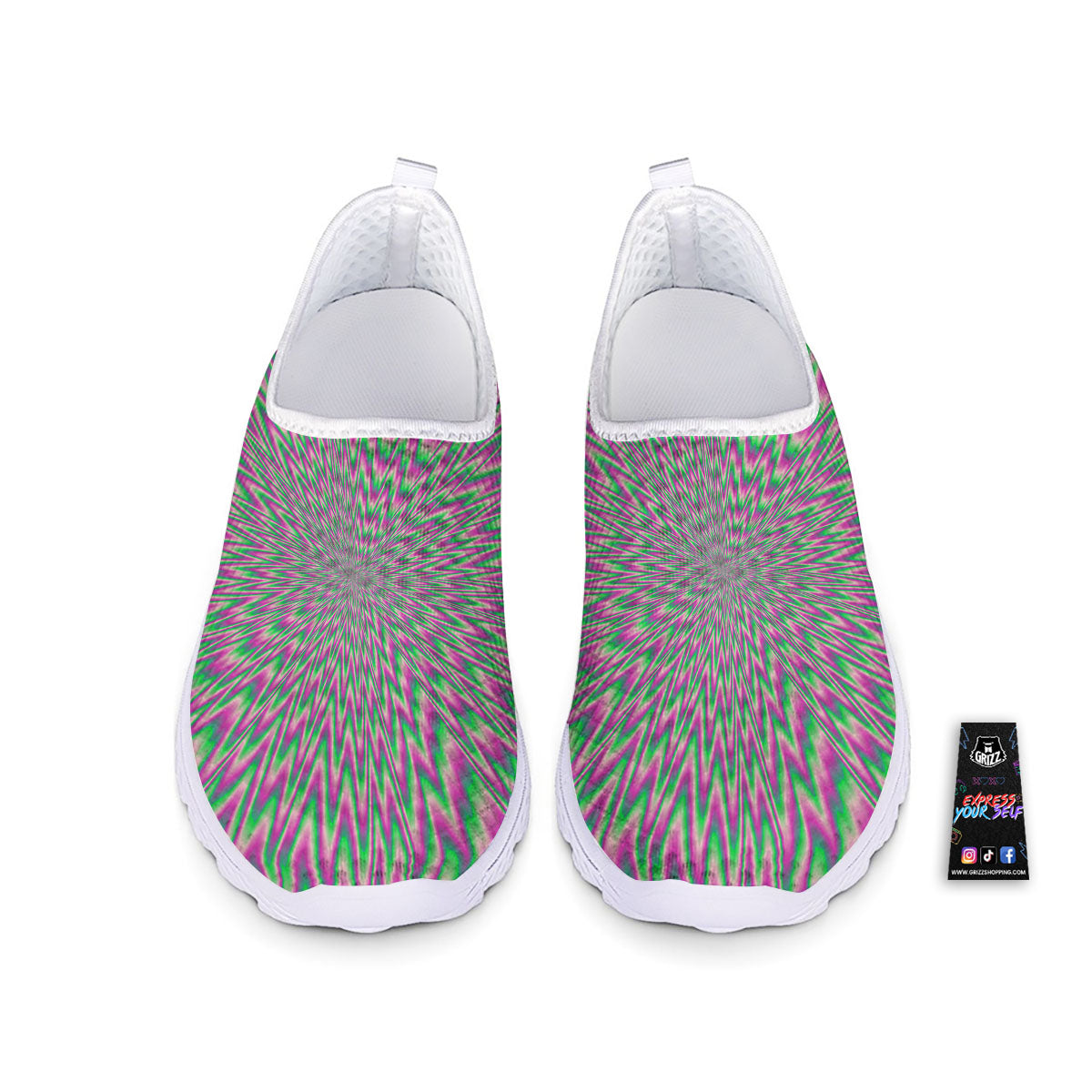 Psychedelic Optical Illusion Twinkle Nurse Shoes-grizzshop