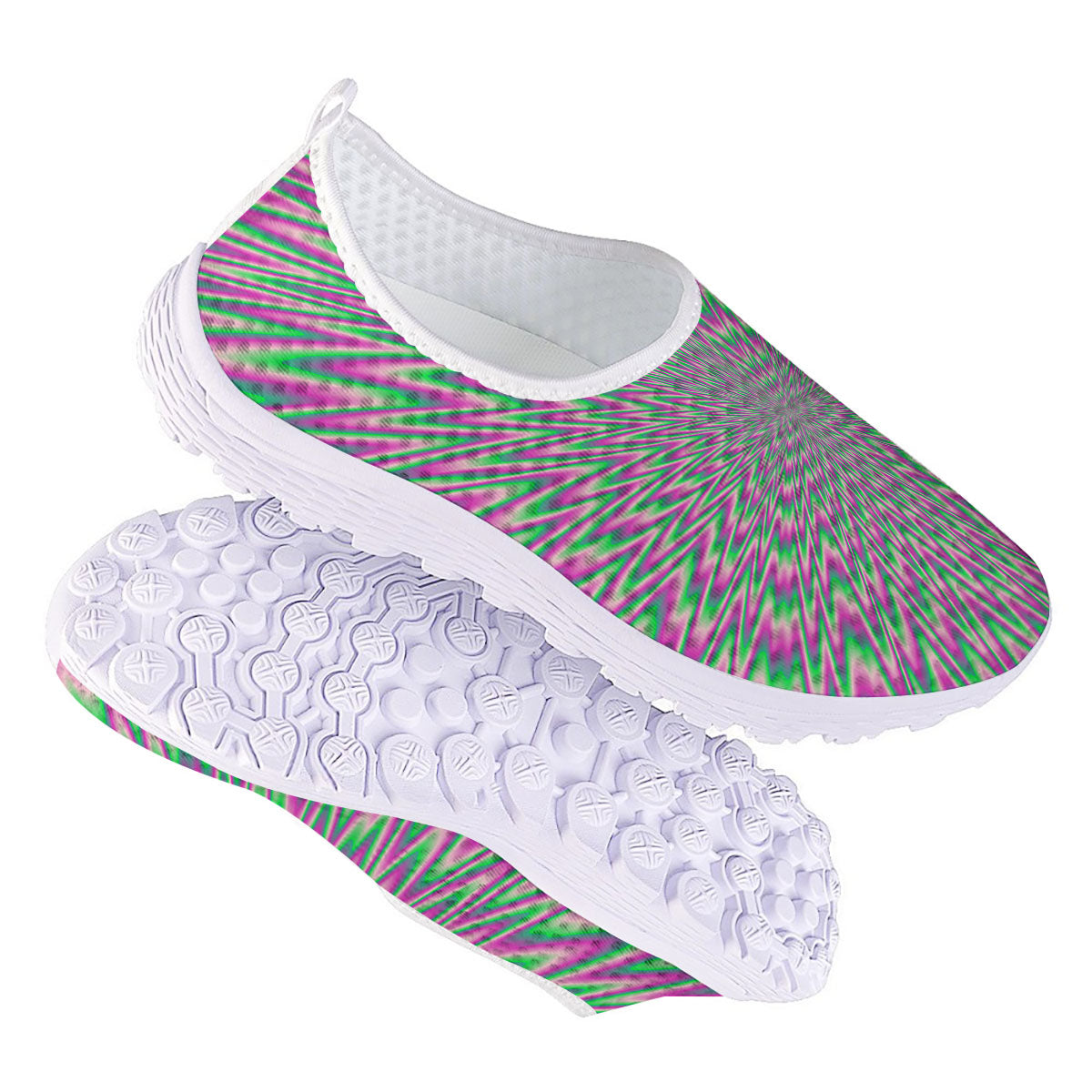 Psychedelic Optical Illusion Twinkle Nurse Shoes-grizzshop