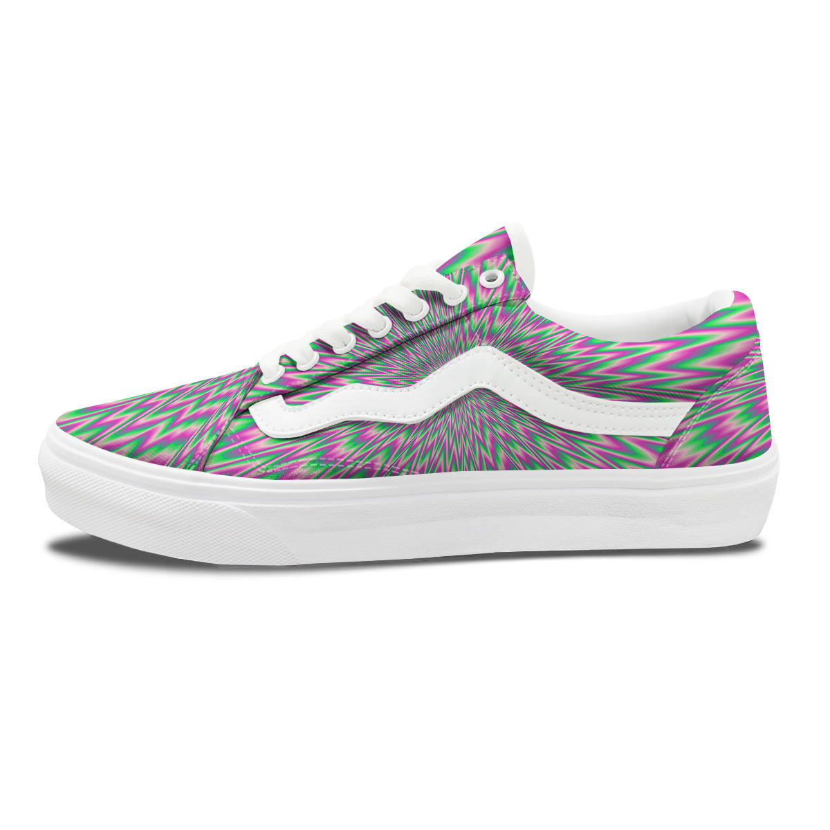 Psychedelic Optical Illusion Twinkle Skate Shoes-grizzshop