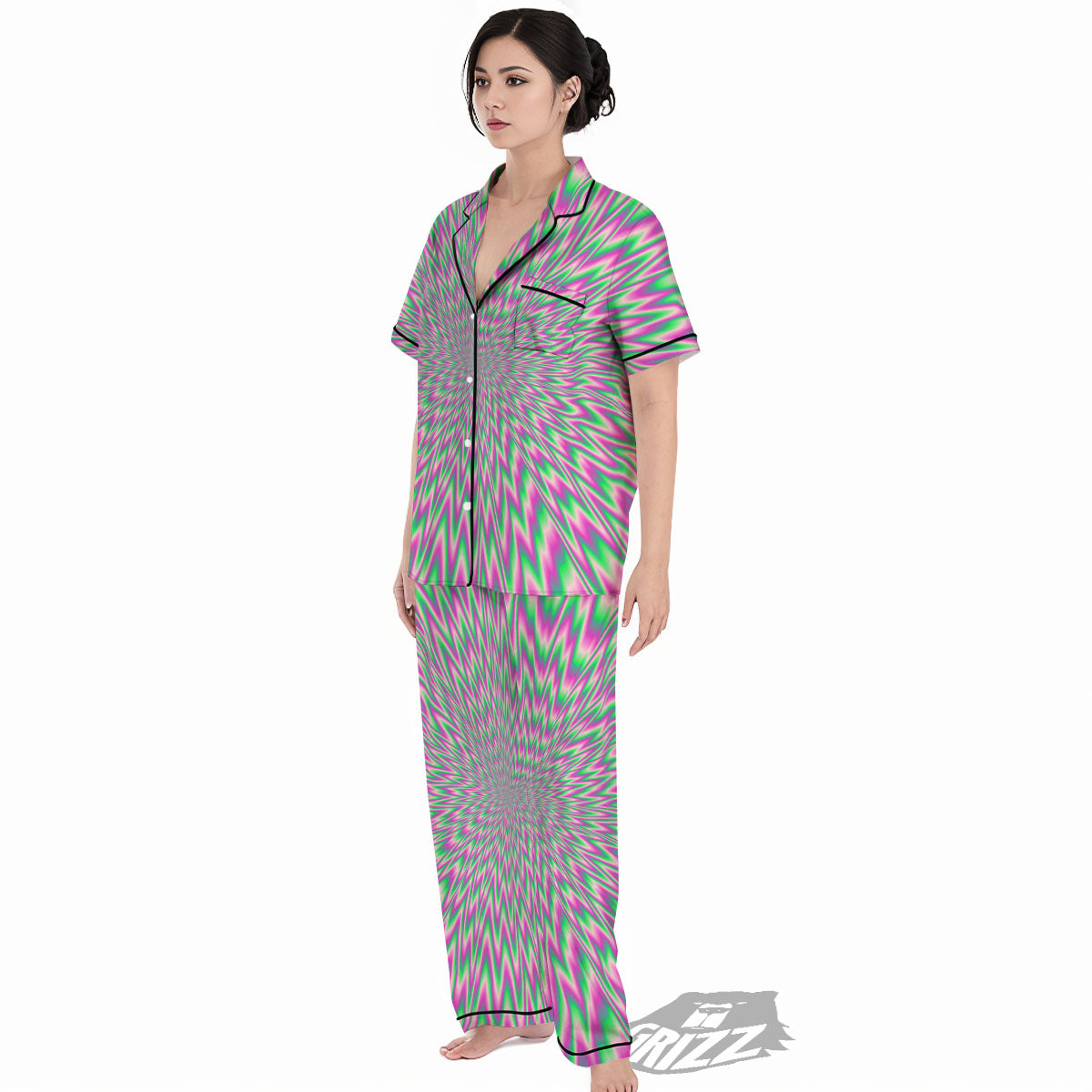 Psychedelic Optical Illusion Twinkle Women's Pajamas Set-grizzshop