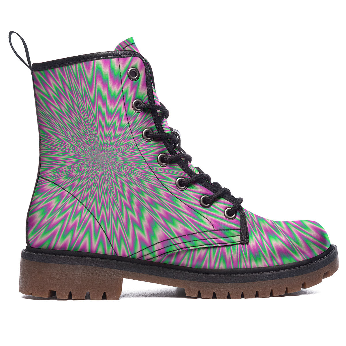 Psychedelic Optical Illusion Twinkle Work Boots-grizzshop