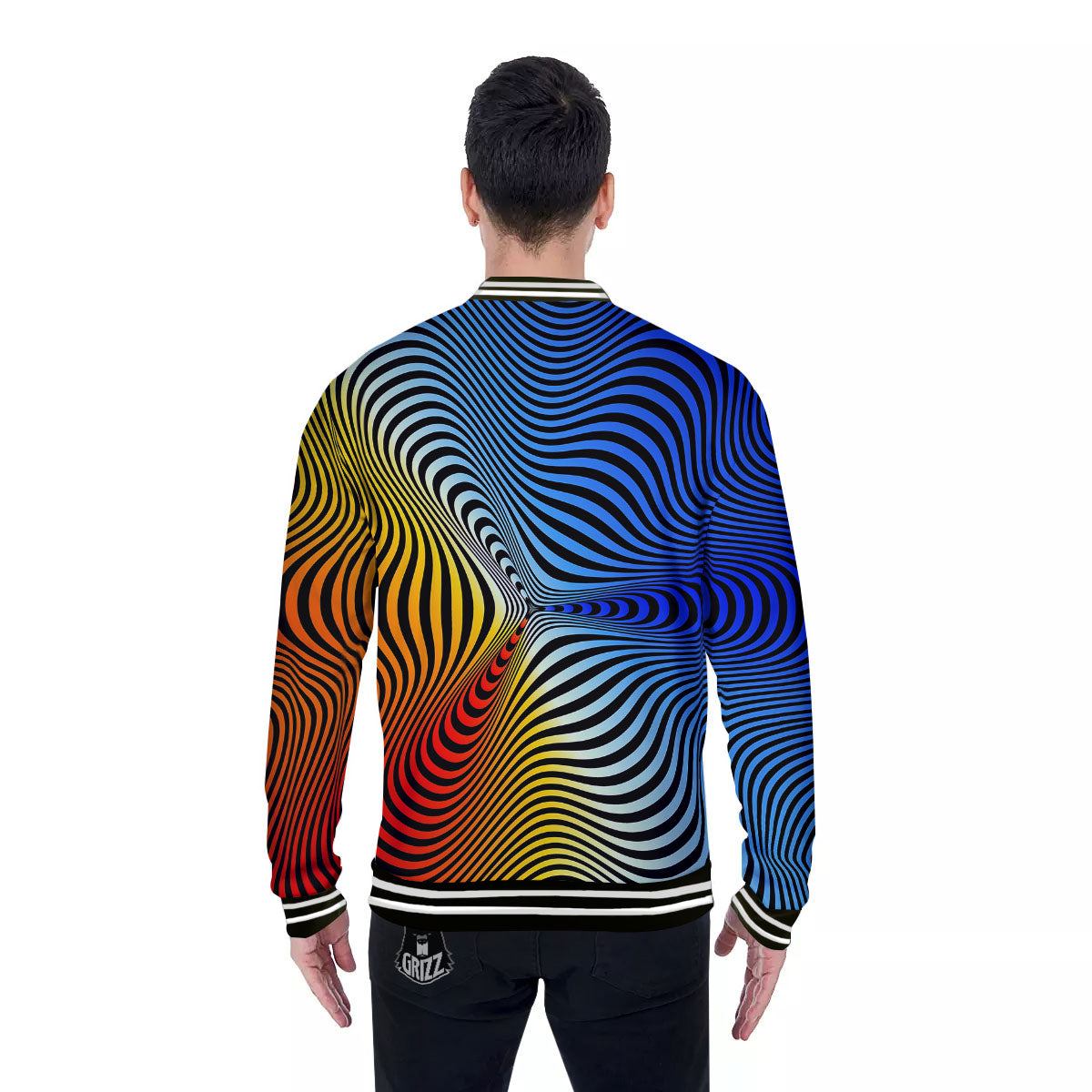 Psychedelic Optical Vibrant Illusion Baseball Jacket-grizzshop