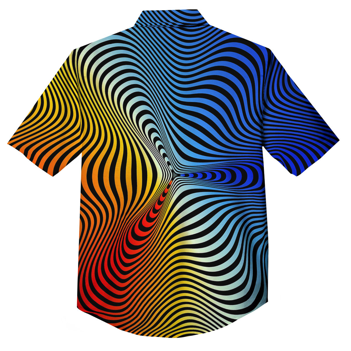 Psychedelic Optical Vibrant Illusion Button Up Shirt-grizzshop