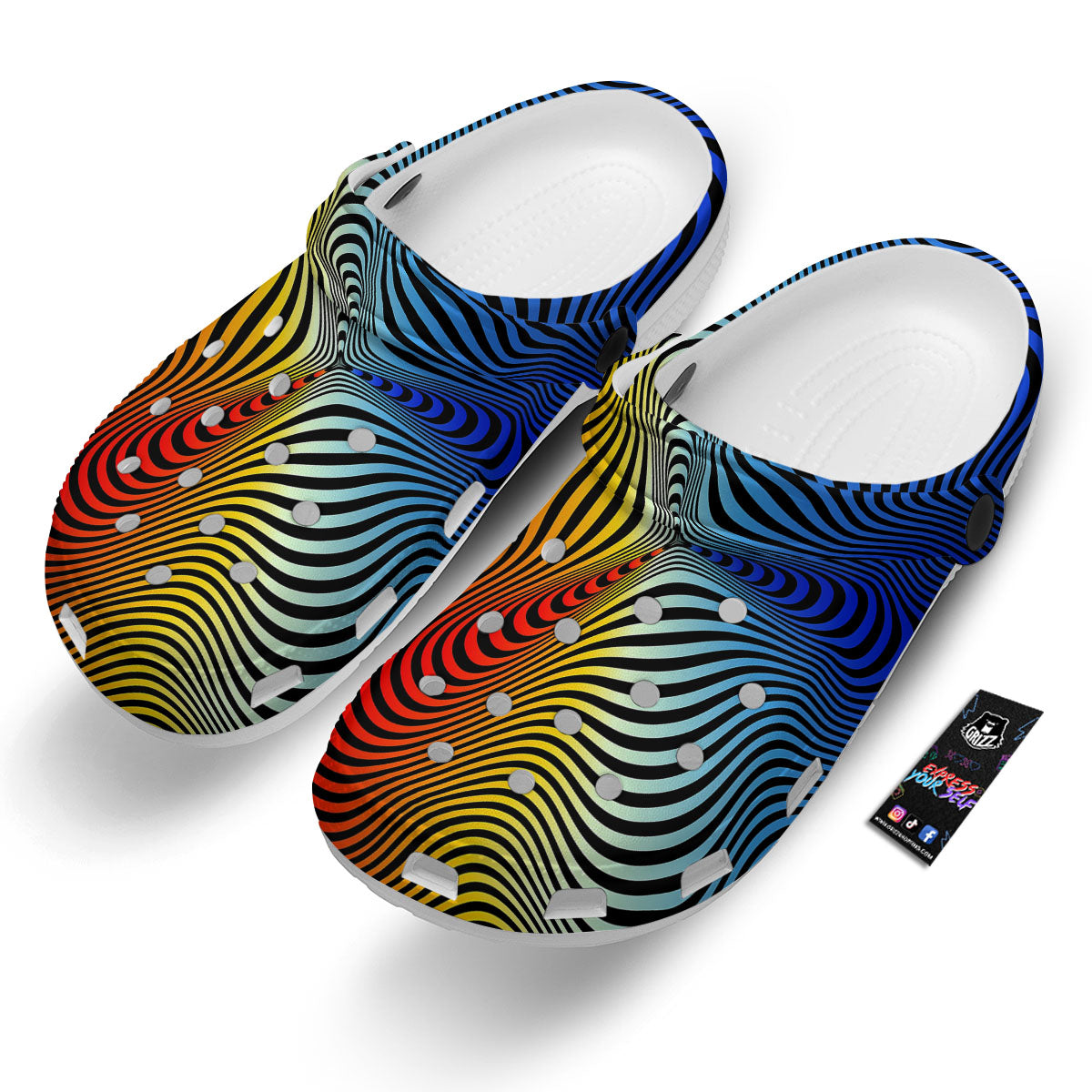 Psychedelic Optical Vibrant Illusion Clog-grizzshop