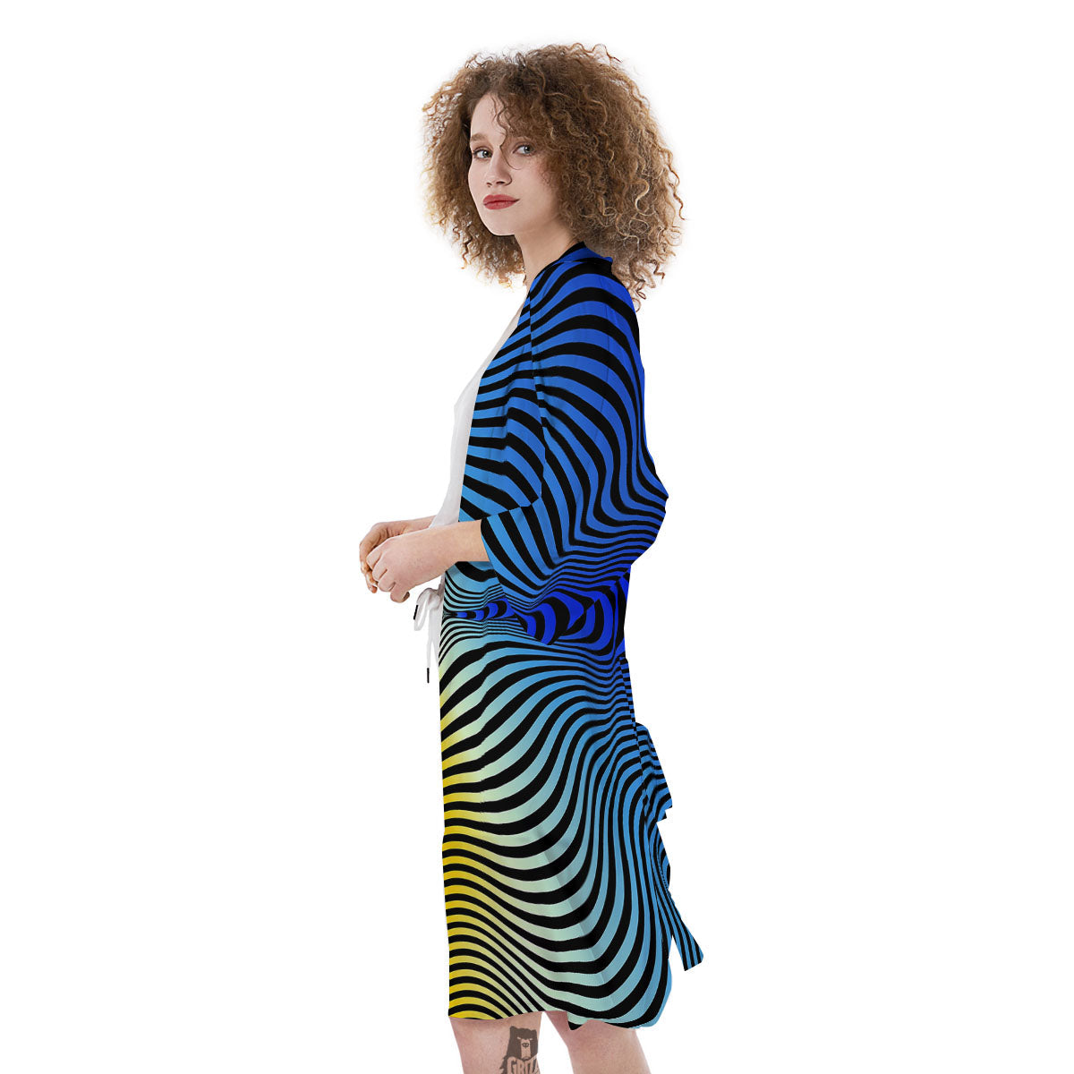 Psychedelic Optical Vibrant Illusion Kimono-grizzshop