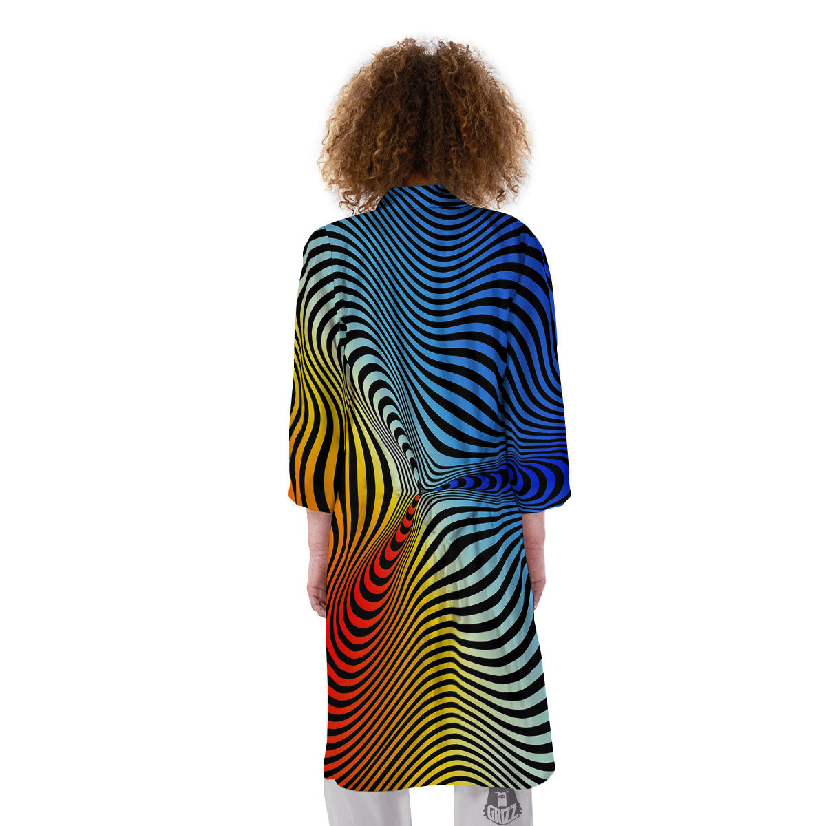 Psychedelic Optical Vibrant Illusion Kimono-grizzshop