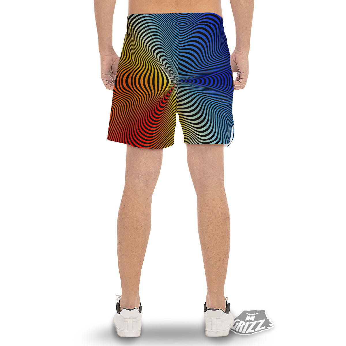 Psychedelic Optical Vibrant Illusion Men's Gym Shorts-grizzshop