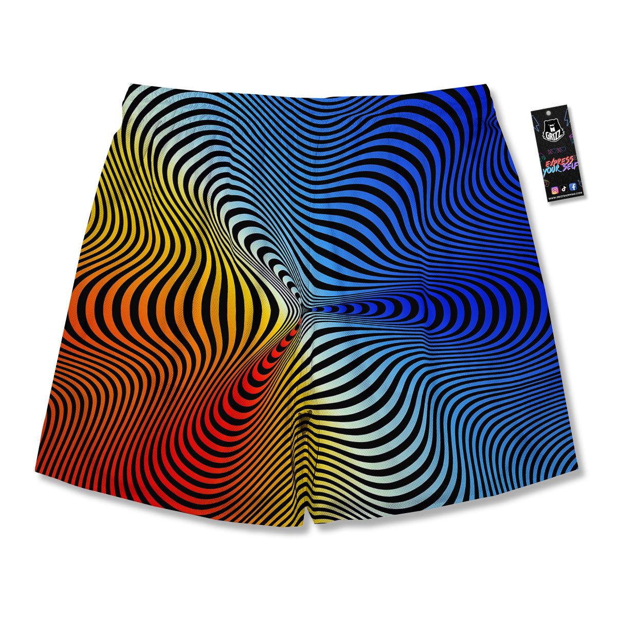 Psychedelic Optical Vibrant Illusion Men's Running Shorts-grizzshop