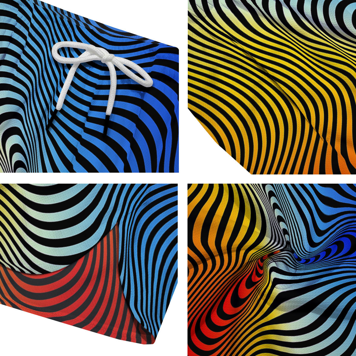 Psychedelic Optical Vibrant Illusion Men's Running Shorts-grizzshop