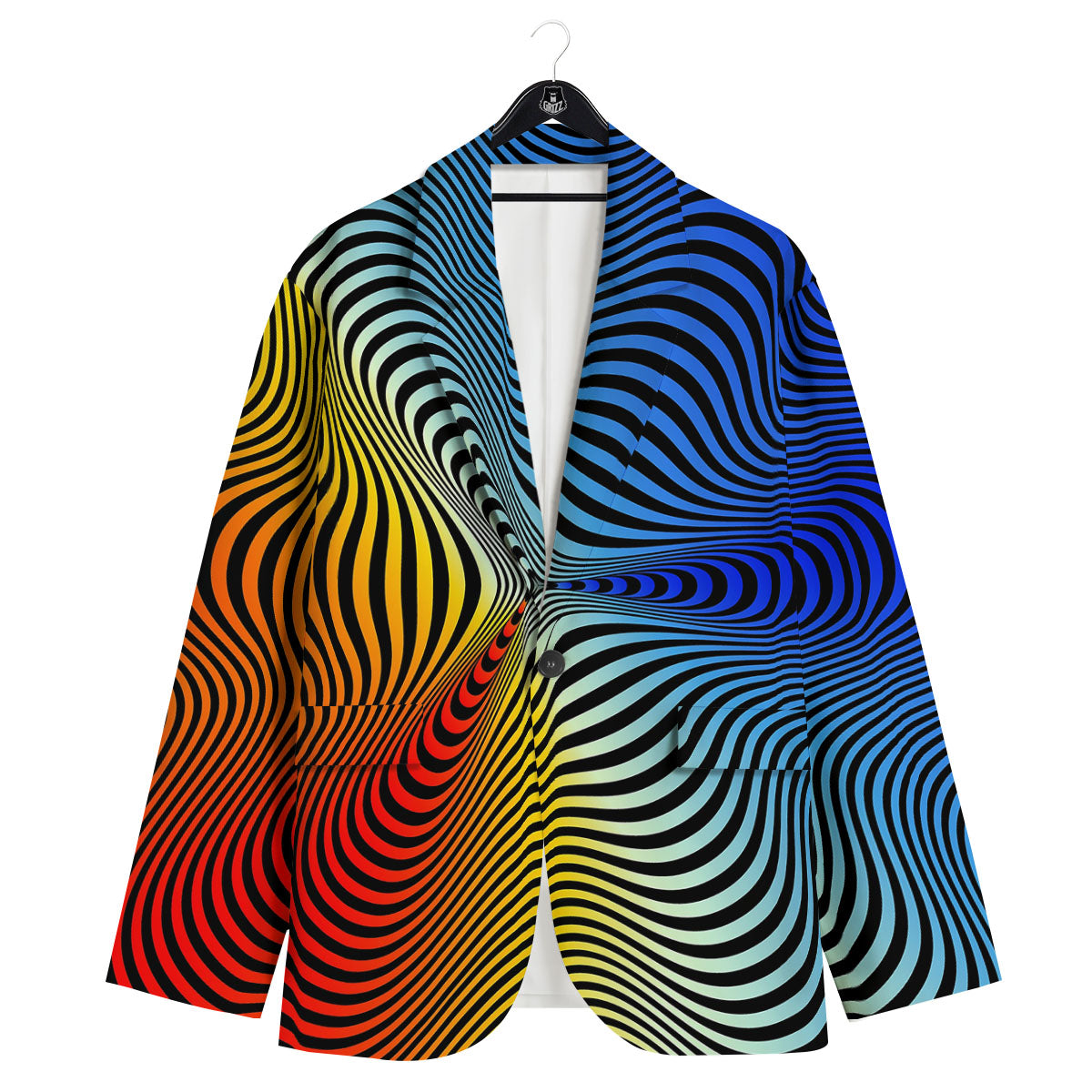 Psychedelic Optical Vibrant Illusion Men's Sport Coat-grizzshop