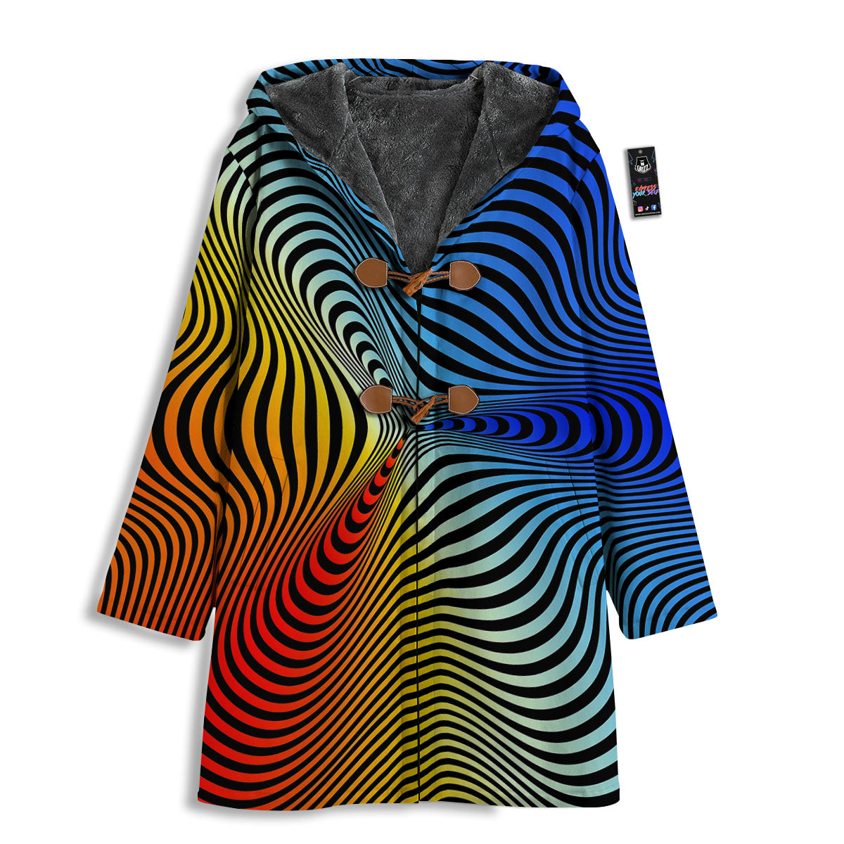 Psychedelic Optical Vibrant Illusion Men's Windbreaker Jacket-grizzshop