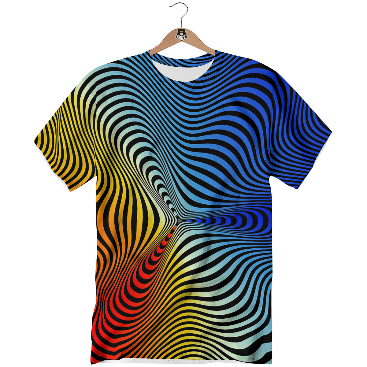 Psychedelic Optical Vibrant Illusion T-Shirt-grizzshop
