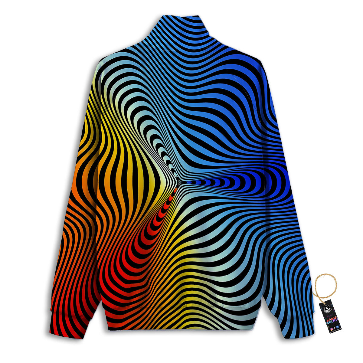 Psychedelic Optical Vibrant Illusion Track Jacket-grizzshop