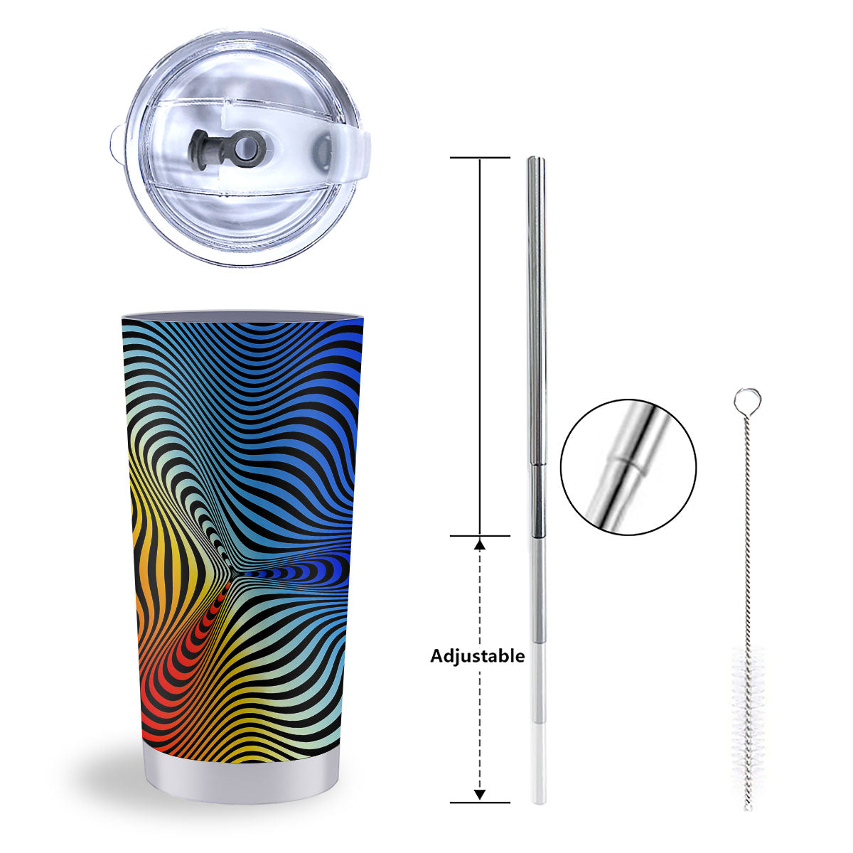 Psychedelic Optical Vibrant Illusion Tumbler-grizzshop