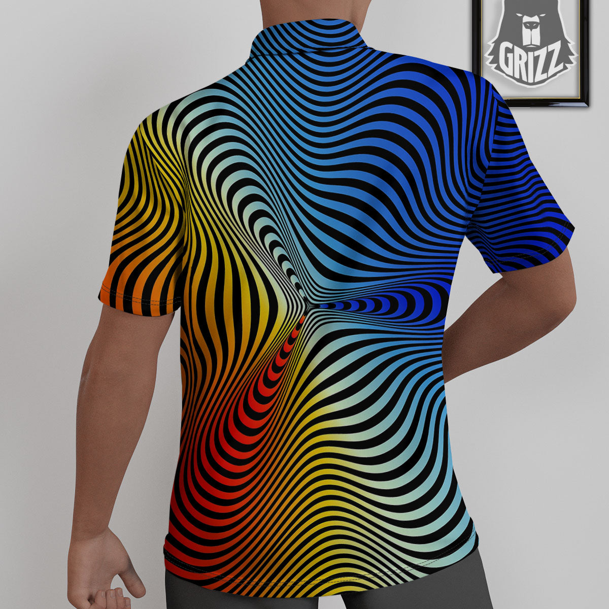 Psychedelic Optical Vibrant Illusion Untucked Shirts-grizzshop