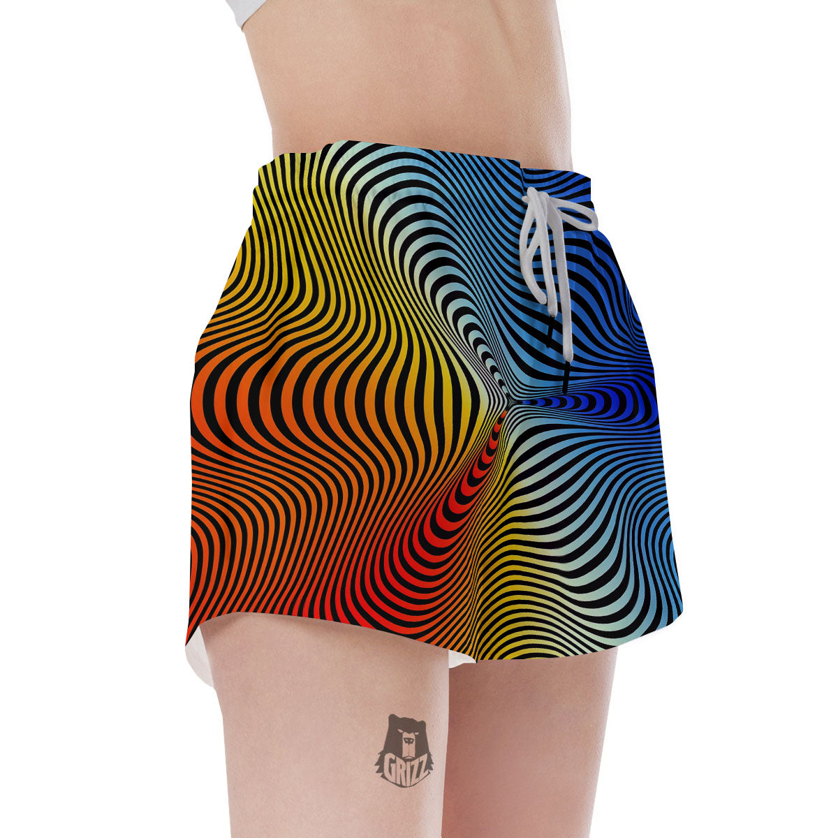 Psychedelic Optical Vibrant Illusion Women's Shorts-grizzshop