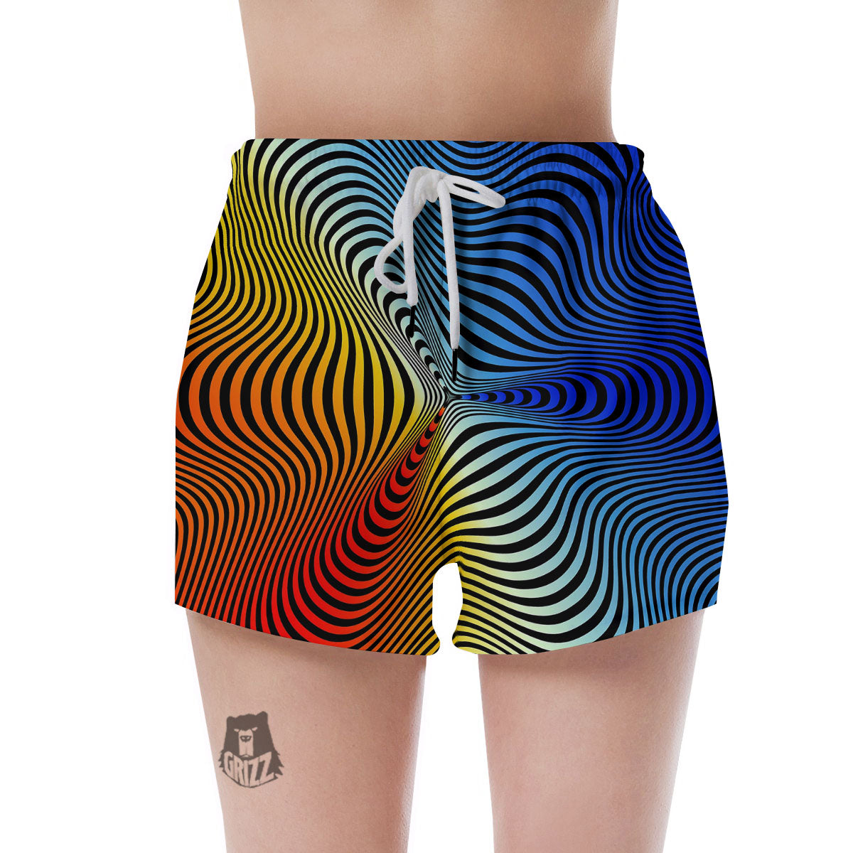 Psychedelic Optical Vibrant Illusion Women's Shorts-grizzshop