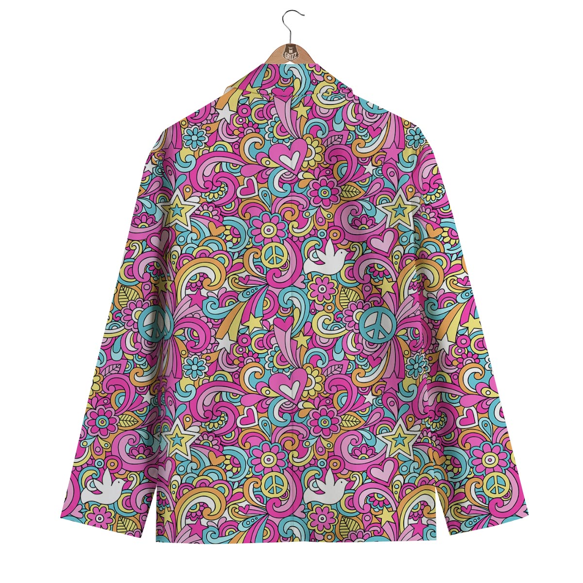 Psychedelic Pattern Print Men's Blazer-grizzshop