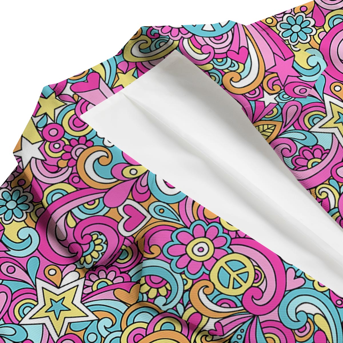 Psychedelic Pattern Print Men's Blazer-grizzshop