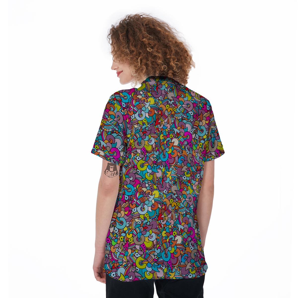 Psychedelic Print Women's Golf Shirts-grizzshop