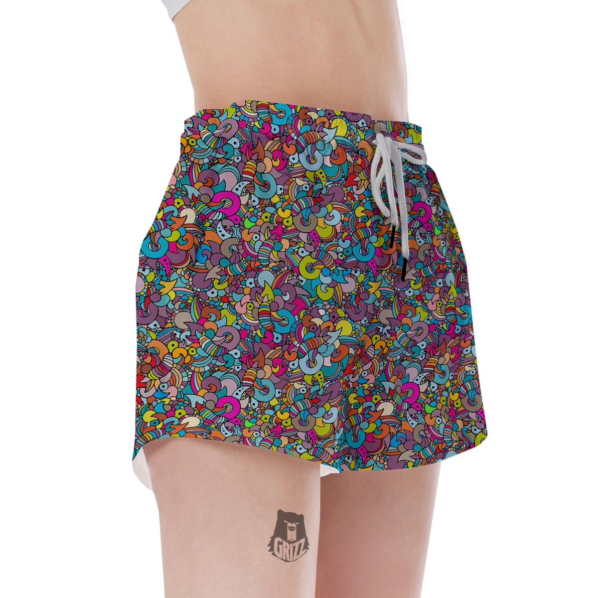 Psychedelic Print Women's Shorts-grizzshop