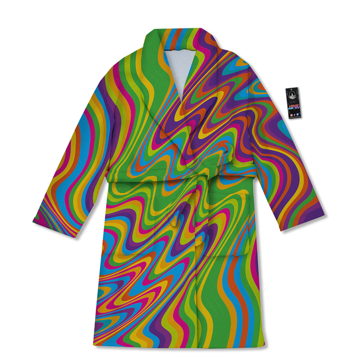 Psychedelic Rainbow Print Pattern Bathrobe-grizzshop