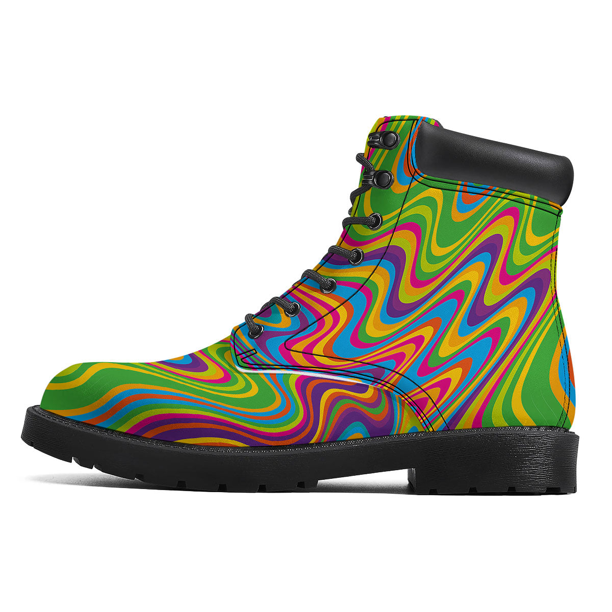 Psychedelic Rainbow Print Pattern Boots-grizzshop