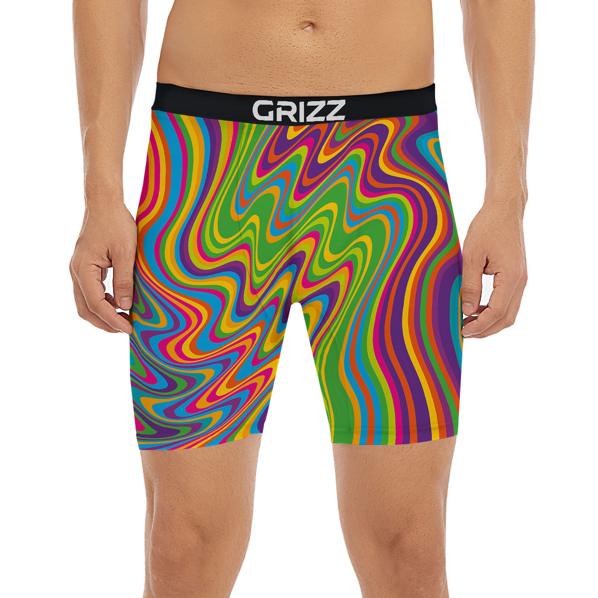 Psychedelic Rainbow Print Pattern Boxer Briefs-grizzshop