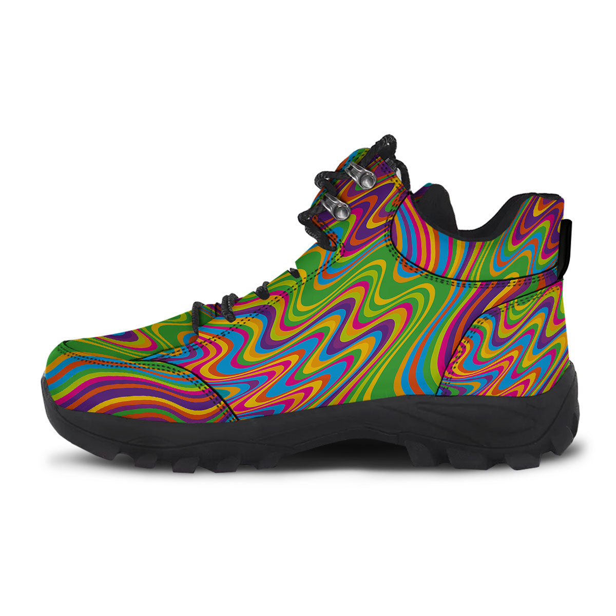 Psychedelic Rainbow Print Pattern Hiking Shoes-grizzshop