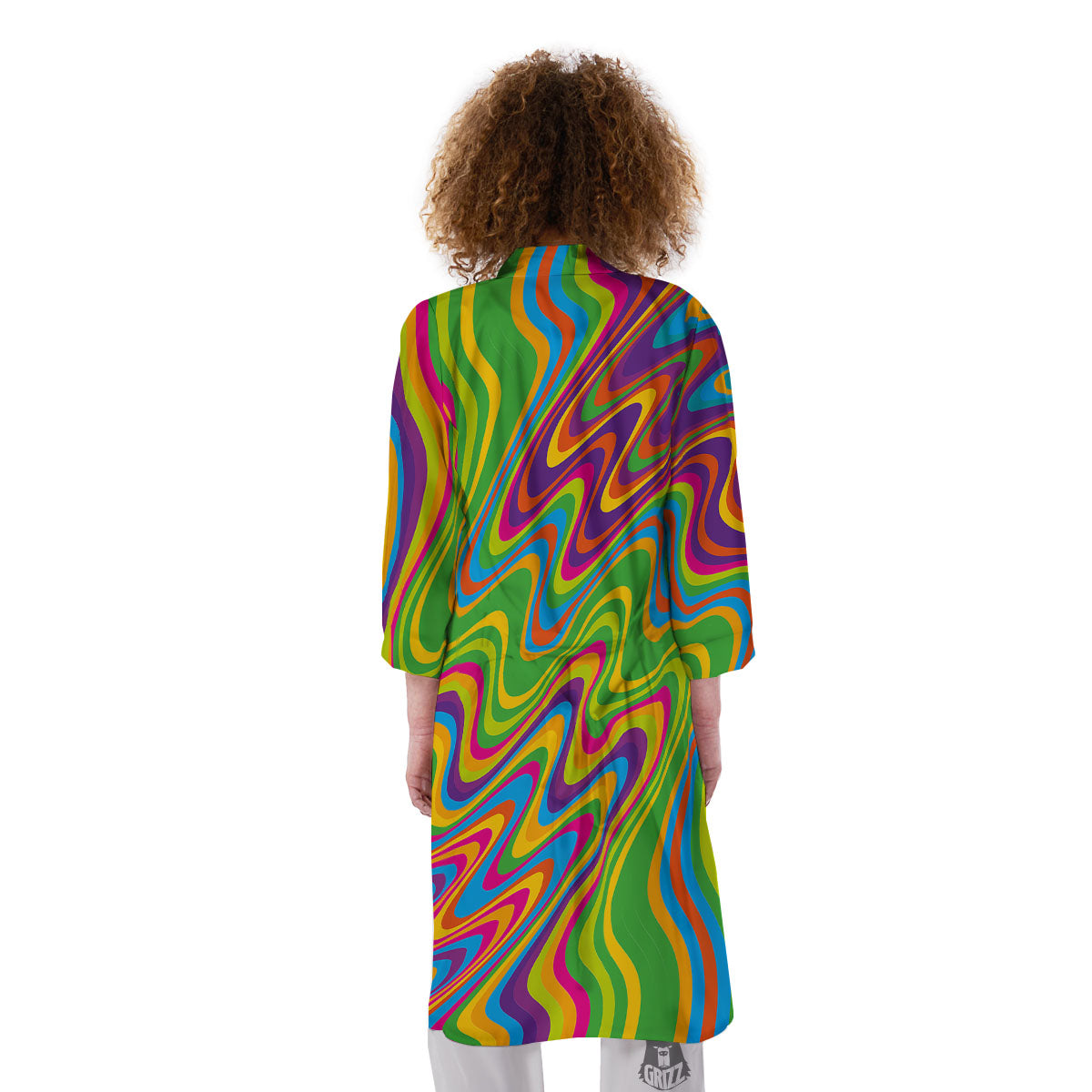 Psychedelic Rainbow Print Pattern Kimono-grizzshop