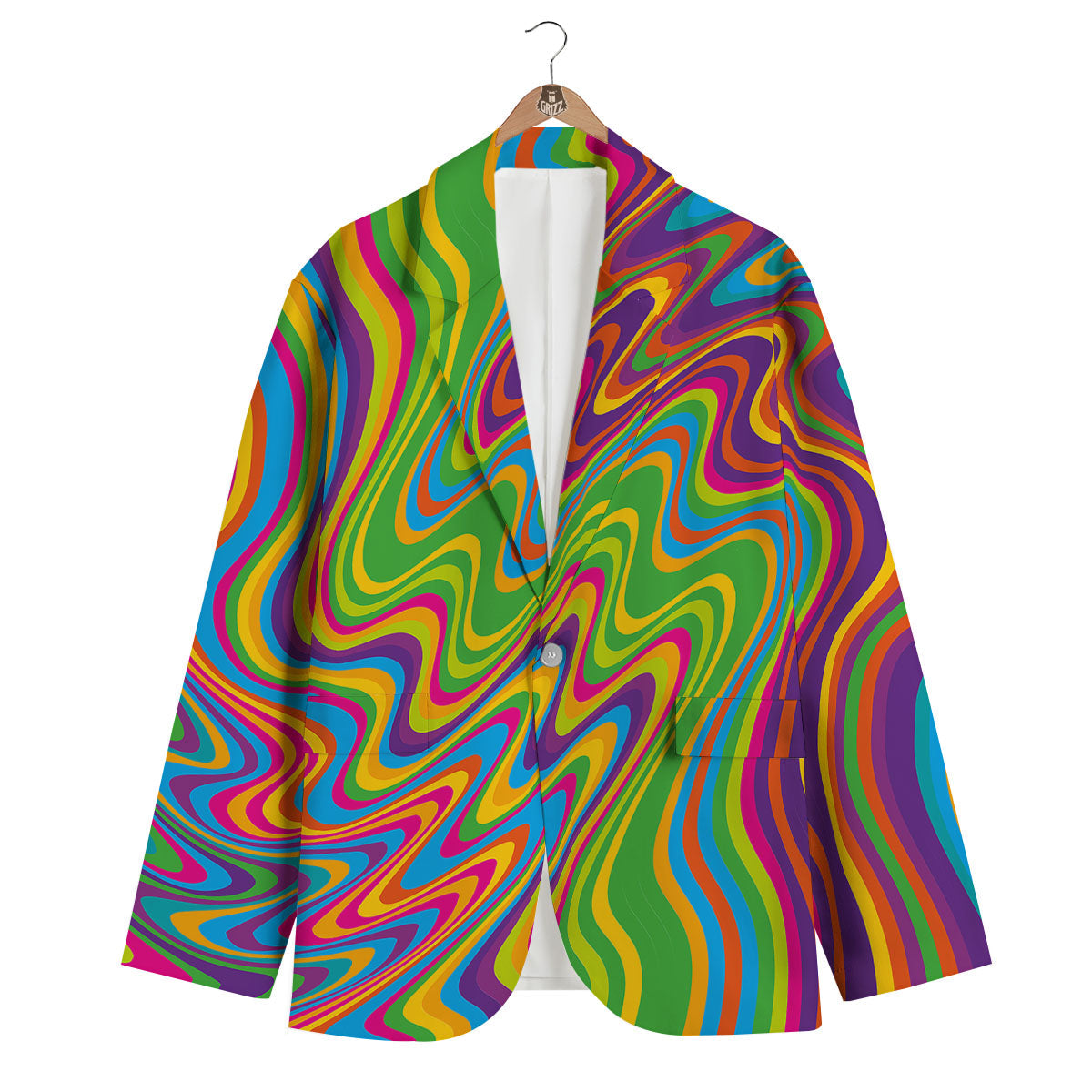 Psychedelic Rainbow Print Pattern Men's Blazer-grizzshop